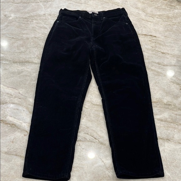 Everlane Baby Cord Cheeky Straight Crop Jeans | Black | Size 27x26 - Picture 2 of 15